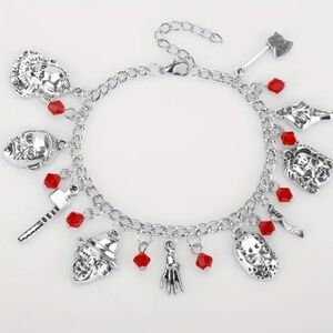 NWT! Horror Movie Charm Bracelet in Silver Tone with Ted Crystal Beads!